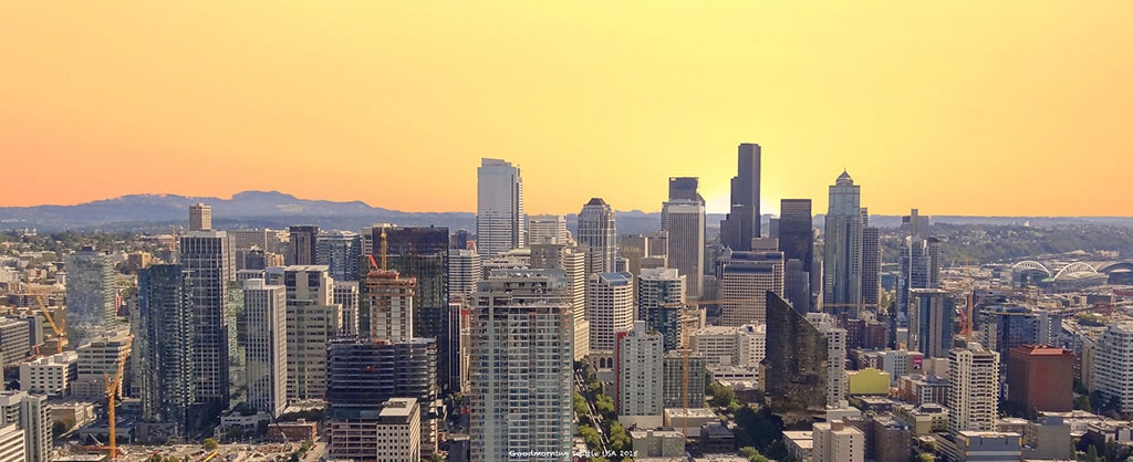 The Seattle skyline at dawn